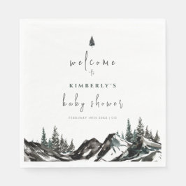 Adventure Mountain Forest Baby shower Welkom Servet