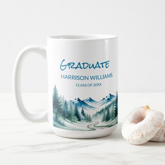 Adventure Mountain Graduate Gift Koffiemok (Met donut)