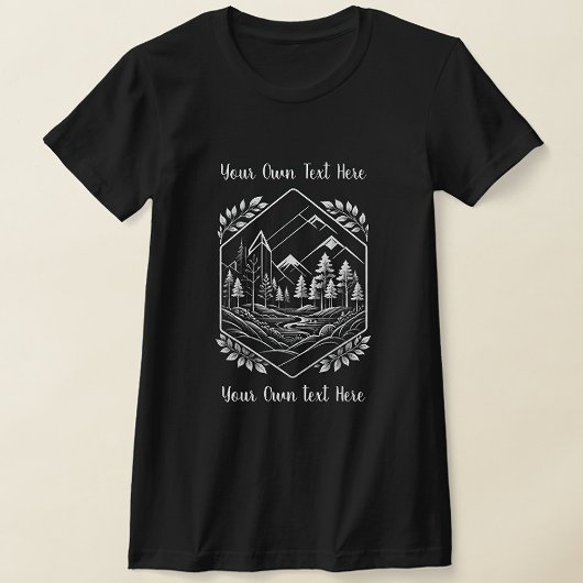 Adventure Mountain Hexagon Nature Your Text T-shirt