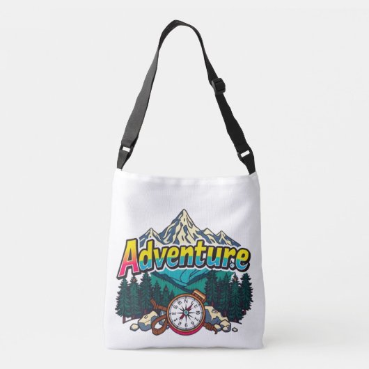 Adventure Mountain – Outdoor Hiking Nature Design  Crossbody Tas (Achterkant)