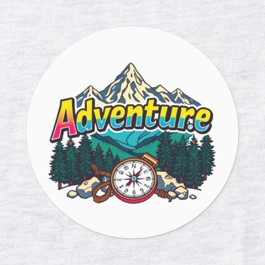 Adventure Mountain – Outdoor Hiking Nature Design  Labels (Design 1)