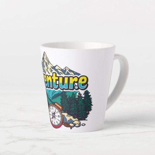 Adventure Mountain – Outdoor Hiking Nature Design Latte Mok (Rechterhoek)