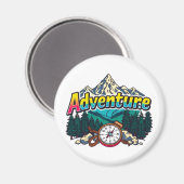 Adventure Mountain – Outdoor Hiking Nature Design  Magneet (Voorkant / Achterkant)