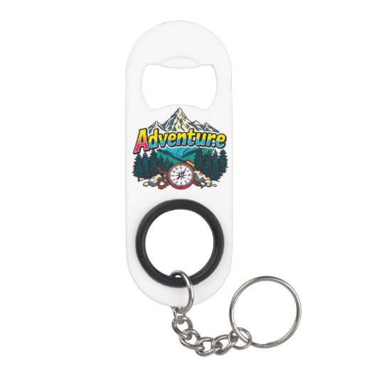 Adventure Mountain – Outdoor Hiking Nature Design  Mini Flessenopener (Achterkant)