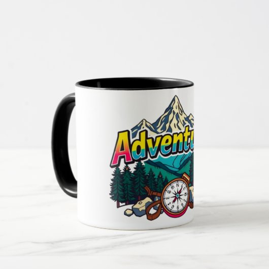 Adventure Mountain – Outdoor Hiking Nature Design  Mok (Voorkant links)