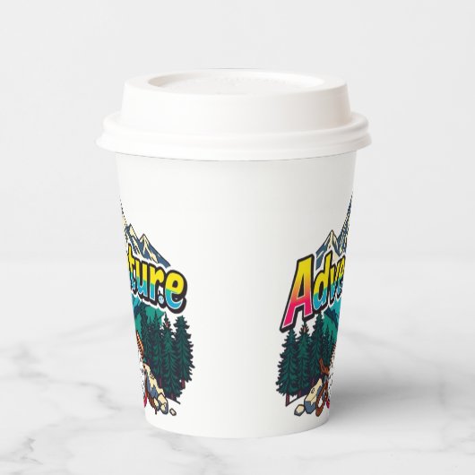 Adventure Mountain – Outdoor Hiking Nature Design  Papieren Bekers (Links)