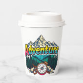 Adventure Mountain – Outdoor Hiking Nature Design  Papieren Bekers (Achterkant)