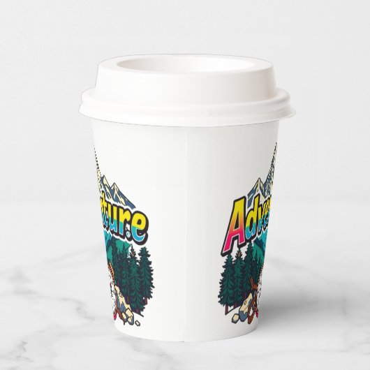 Adventure Mountain – Outdoor Hiking Nature Design  Papieren Bekers (Rechts)