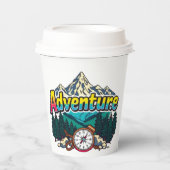 Adventure Mountain – Outdoor Hiking Nature Design  Papieren Bekers (Voorkant)