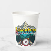 Adventure Mountain – Outdoor Hiking Nature Design  Papieren Bekers (Achterkant)