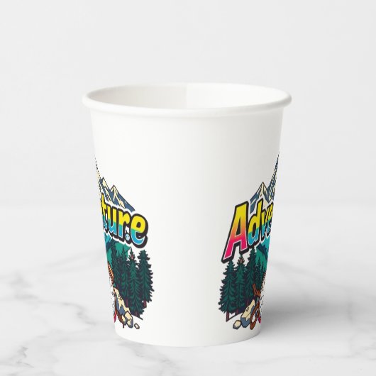 Adventure Mountain – Outdoor Hiking Nature Design  Papieren Bekers (Links)