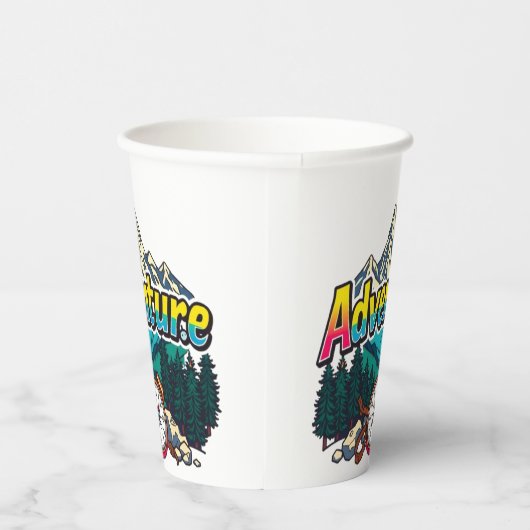 Adventure Mountain – Outdoor Hiking Nature Design  Papieren Bekers (Rechts)