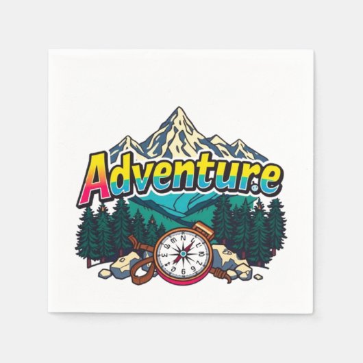 Adventure Mountain – Outdoor Hiking Nature Design  Servet (Voorkant)