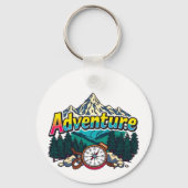 Adventure Mountain – Outdoor Hiking Nature Design  Sleutelhanger (Voorkant)