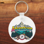 Adventure Mountain – Outdoor Hiking Nature Design  Sleutelhanger (Achterkant)