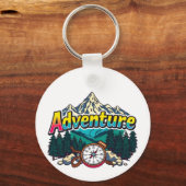Adventure Mountain – Outdoor Hiking Nature Design  Sleutelhanger (Voorkant)