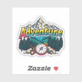 Adventure Mountain – Outdoor Hiking Nature Design  Sticker (Vel)