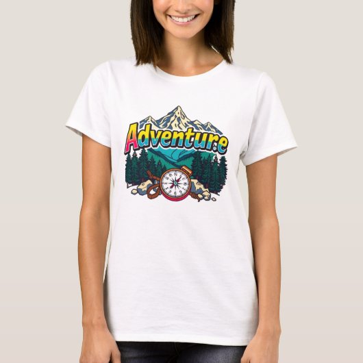 Adventure Mountain – Outdoor Hiking Nature Design  T-shirt (Voorkant)