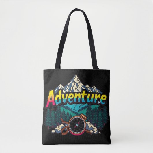 Adventure Mountain – Outdoor Hiking Nature Design  Tote Bag (Voorkant)