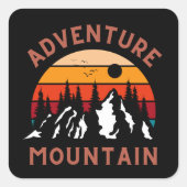 Adventure Mountain Vierkante Sticker (Voorkant)