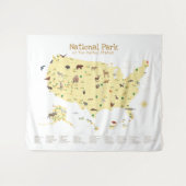 Adventure National Park Kaart Woodland Nursery Wandkleed (Voorkant (horizontaal))