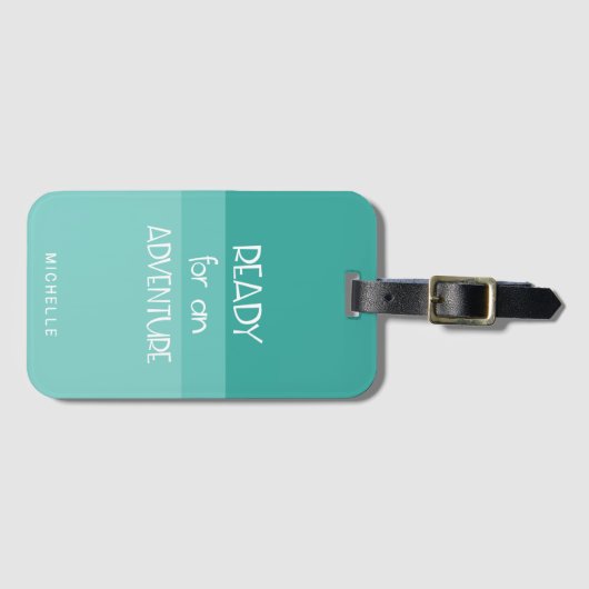 Adventure Ombre Blauwgroen | Monogram Bagagelabel (Voorkant (horizontaal))