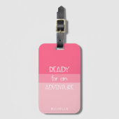 Adventure Ombre Pink | Monogram Bagagelabel (Voorkant (verticaal))
