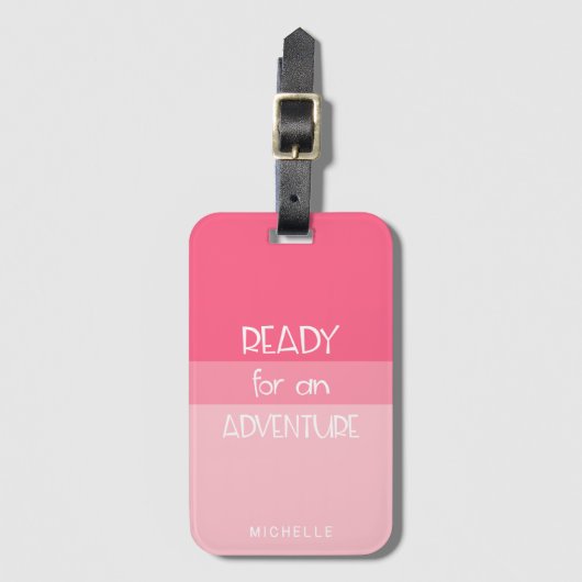 Adventure Ombre Pink | Monogram Bagagelabel (Voorkant (verticaal))