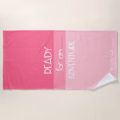 Adventure Ombre Pink | Monogram strand Strandlaken (Voorkant)