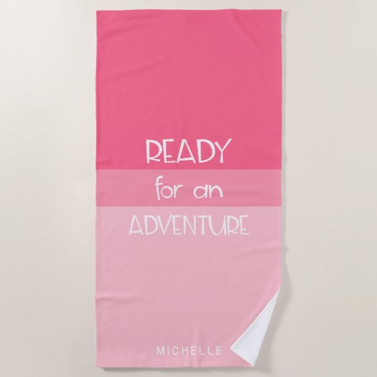 Adventure Ombre Pink | Monogram strand Strandlaken (Voorkant)
