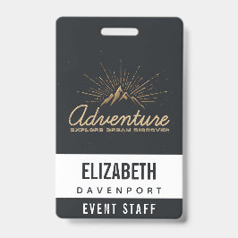 Adventure Ontdek Dream Discover Typografie Badge