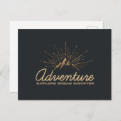 Adventure Ontdek Dream Discover Typografie Briefkaart (Voorkant / Achterkant)