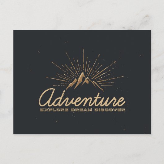 Adventure Ontdek Dream Discover Typografie Briefkaart (Voorkant)