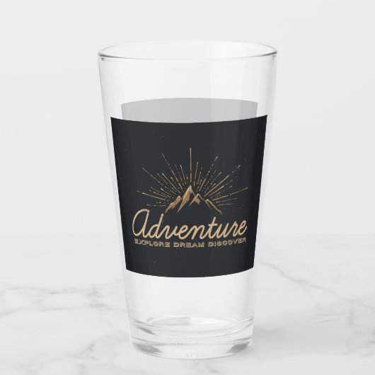 Adventure Ontdek Dream Discover Typografie Glas (Achterkant)