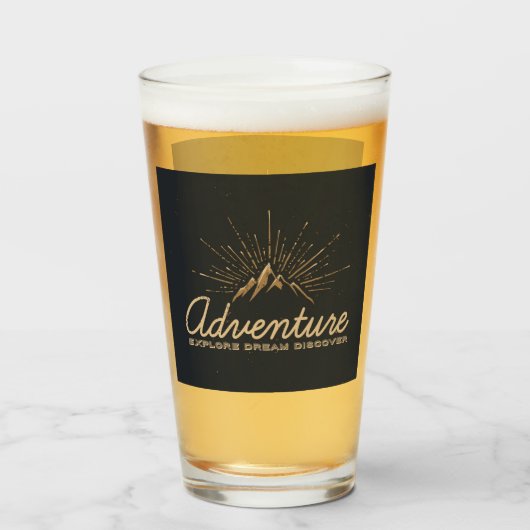 Adventure Ontdek Dream Discover Typografie Glas (Voorkant gevuld)
