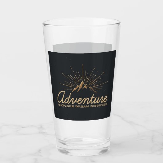 Adventure Ontdek Dream Discover Typografie Glas (Voorkant)