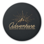 Adventure Ontdek Dream Discover Typografie Keramische Knop (Voorkant)