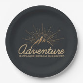 Adventure Ontdek Dream Discover Typografie Papieren Bordje (Voorkant)