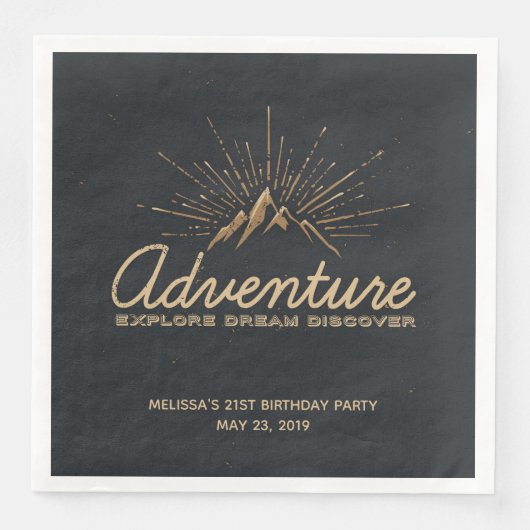 Adventure Ontdek Dream Discover Typografie Servet (Voorkant)
