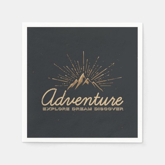 Adventure Ontdek Dream Discover Typografie Servet (Voorkant)