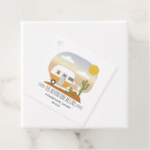 Adventure Oranje Camper Clothesline Baby shower Bedankjes Labels (In situ)