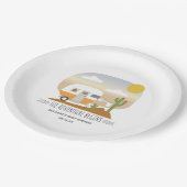 Adventure Oranje Camper Clothesline Baby shower Papieren Bordje (Gekanteld)