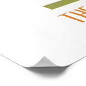 Adventure Oranje Retro Camper Neutraal Baby shower Poster (Hoek)