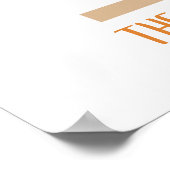 Adventure Oranje strand Camper Neutraal Baby showe Poster (Hoek)