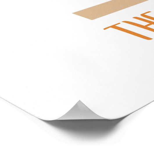 Adventure Oranje strand Camper Neutraal Baby showe Poster (Hoek)