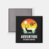 Adventure Outdoor Camping Deer en Bos Magneet (Voorkant / Achterkant)