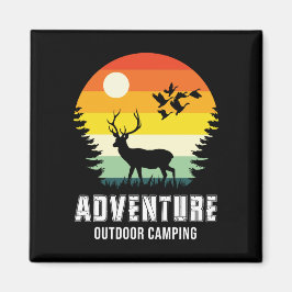 Adventure Outdoor Camping Deer en Bos Magneet