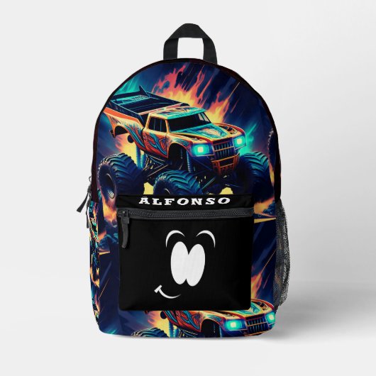 Adventure outing monster truck summertime  bedrukte rugzak (Voorkant)