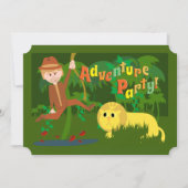 Adventure Party Fun Art Cartoon Safari Kaart (Voorkant)