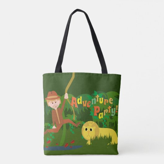 Adventure Party Schattige Fun Oerwoud Design Tote Bag (Achterkant)